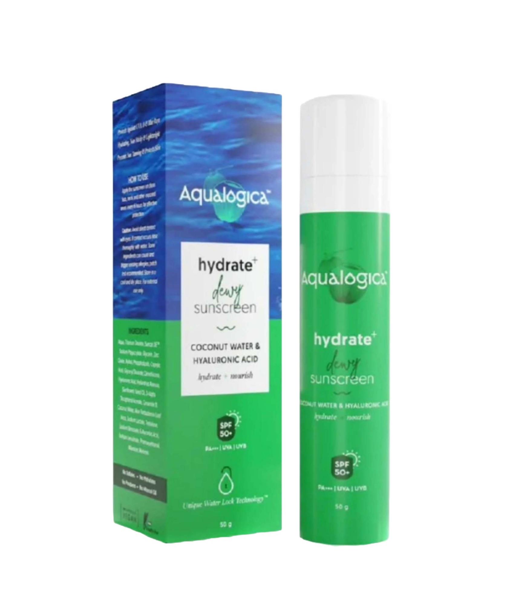 AQUALOGICA AL HYDRATE + SUNSCREEN WITH COCONUT WATER & HYALURONIC ACID 50 GM