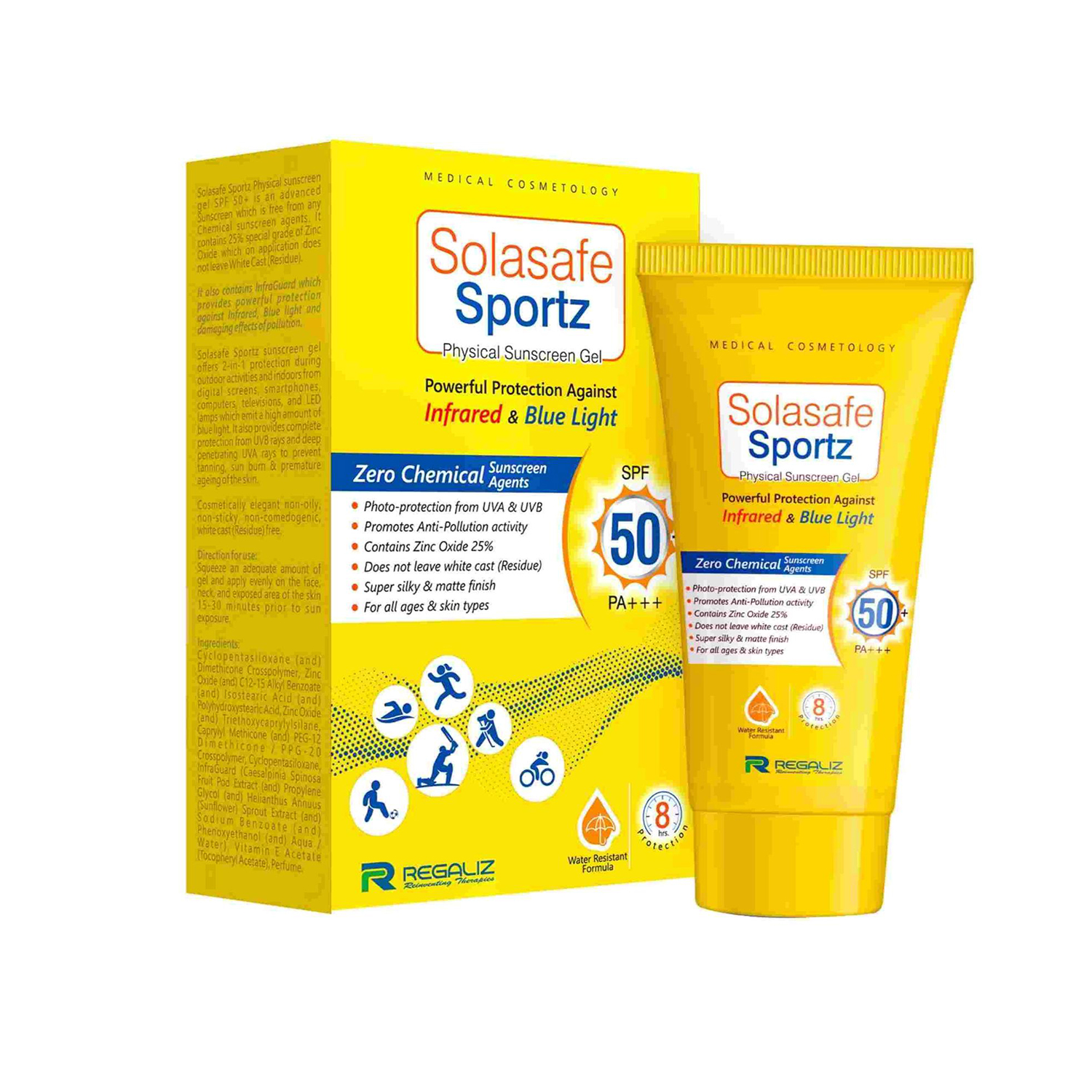 Solasafe SPORTZ Physical Sunscreen SPF 50 Gel 50gm