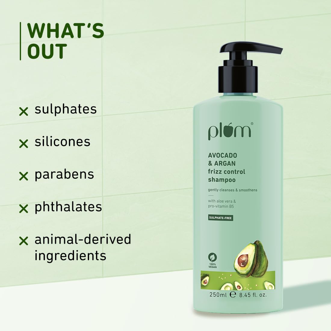 PLUM AVOCADO & ARGAN FRIZZ CONTROL SHAMPOO 250 ML