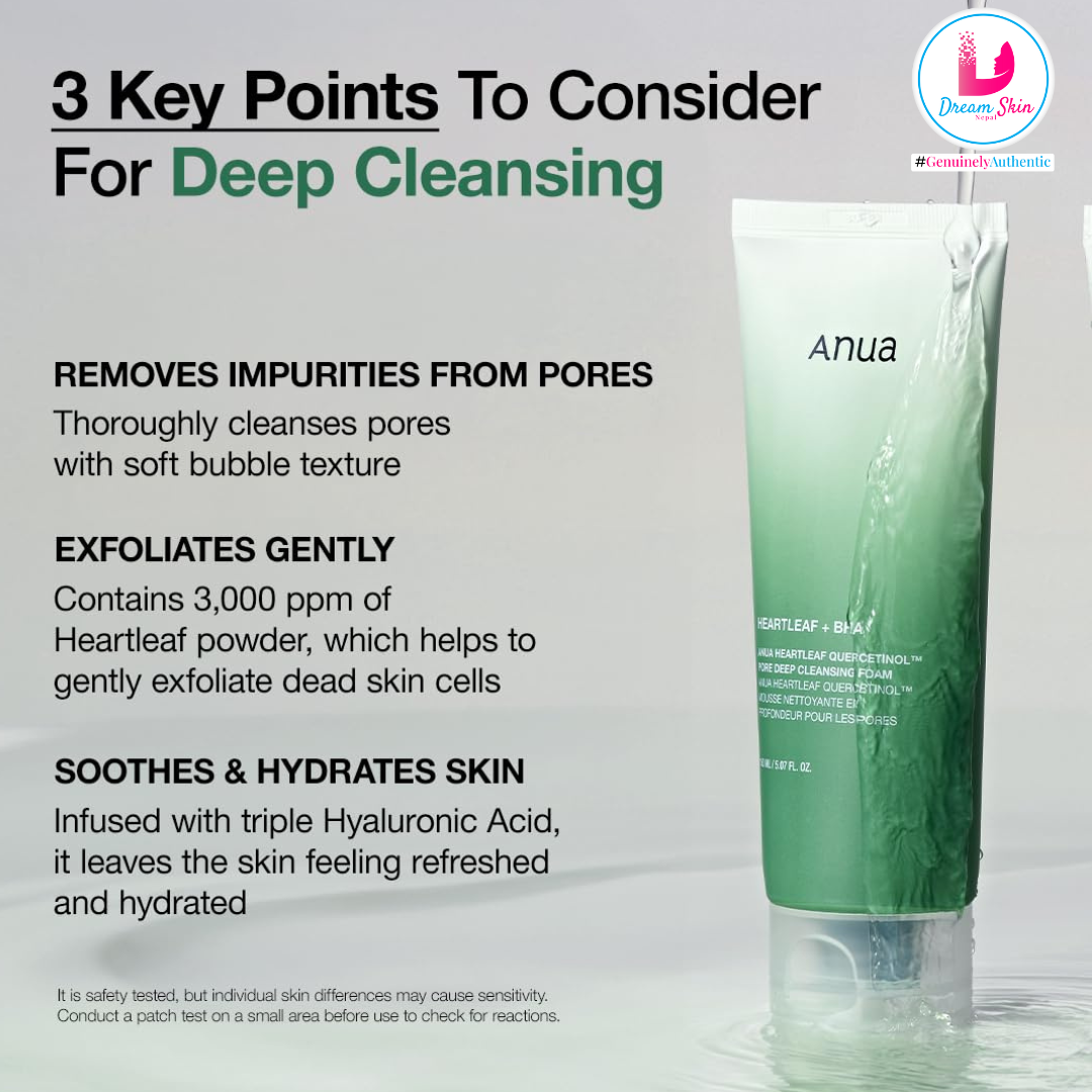 ANUA HEARTLEAF QUERCETINOL PORE DEEP CLEANSING FOAM 150 ML