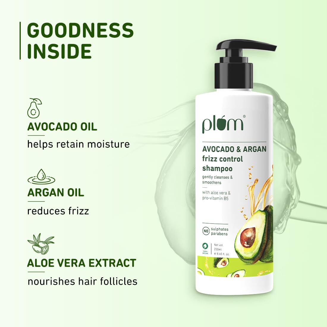 PLUM AVOCADO & ARGAN FRIZZ CONTROL SHAMPOO 250 ML