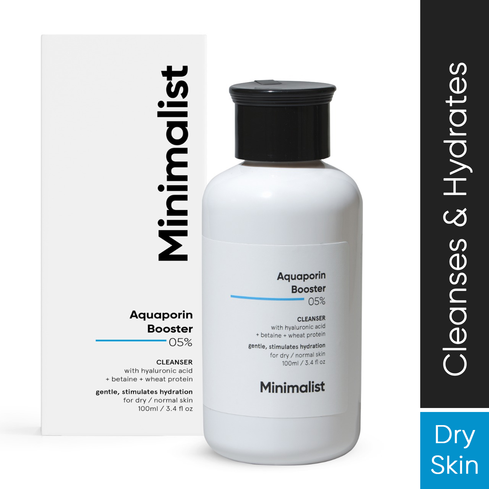 MINIMALIST 5% AQUAPORIN BOOSTER FACE WASH WITH HYALURONIC ACID FOR DRY SKIN 100 ML