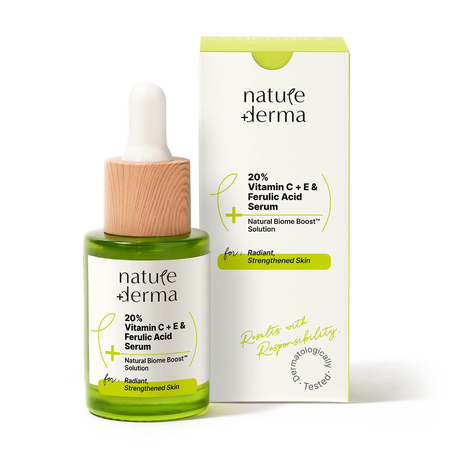 NATURE DERMA 20% VITAMIN C + E AND FERULIC ACID FACE SERUM 30 ML