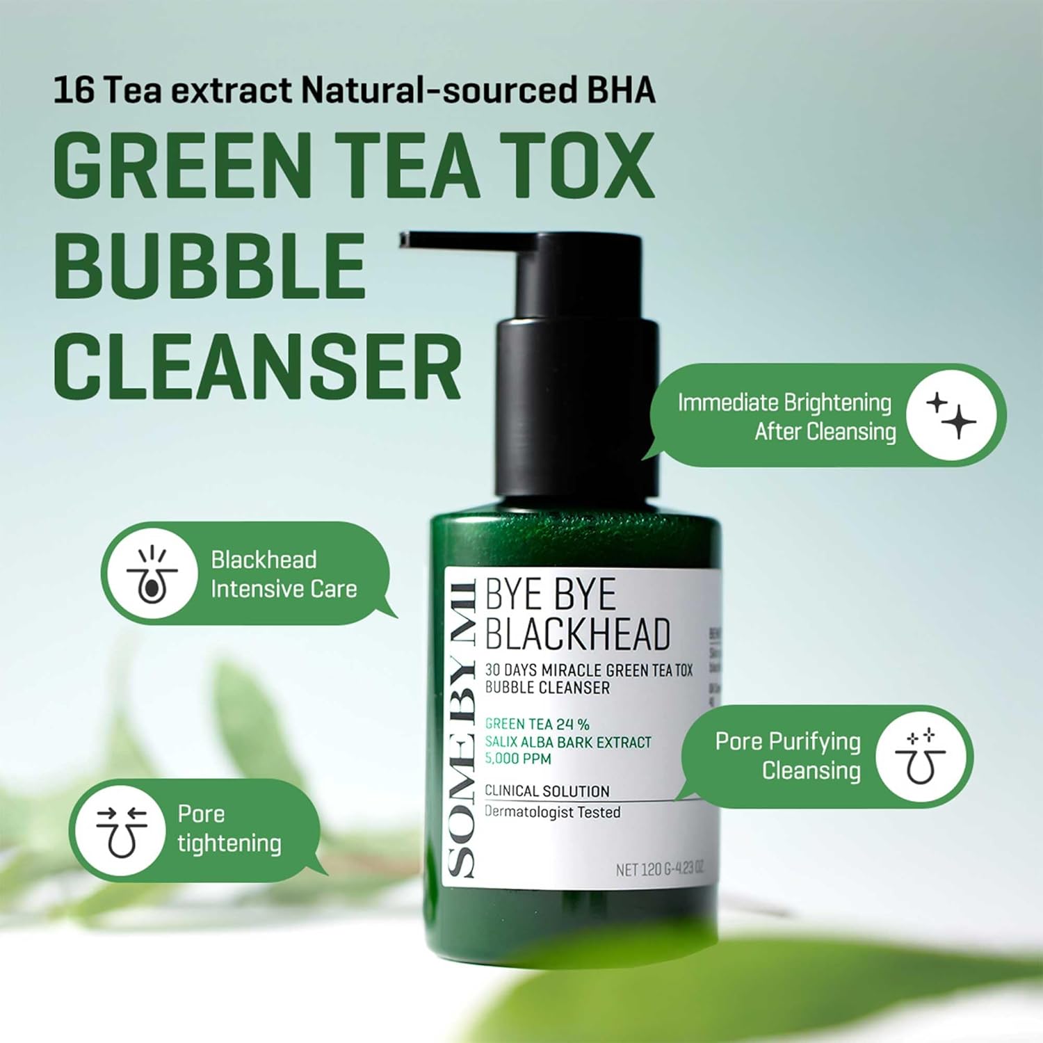 SOME BY MI BYE BYE BLACKHEAD 30 DAYS GREEN TEA TOX BUBBLE CLEANSER