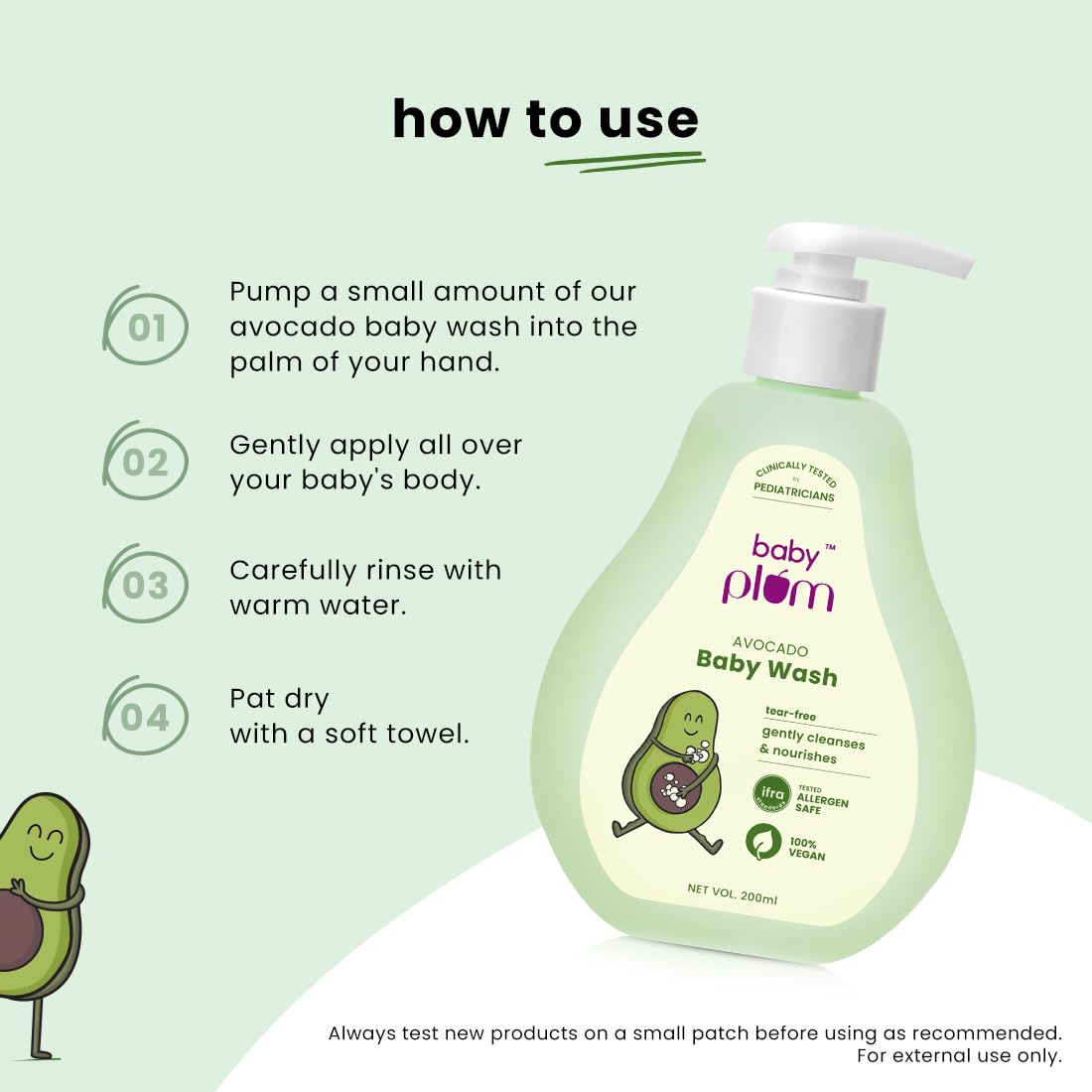 BABY PLUM AVOCADO BABY WASH 200 ML