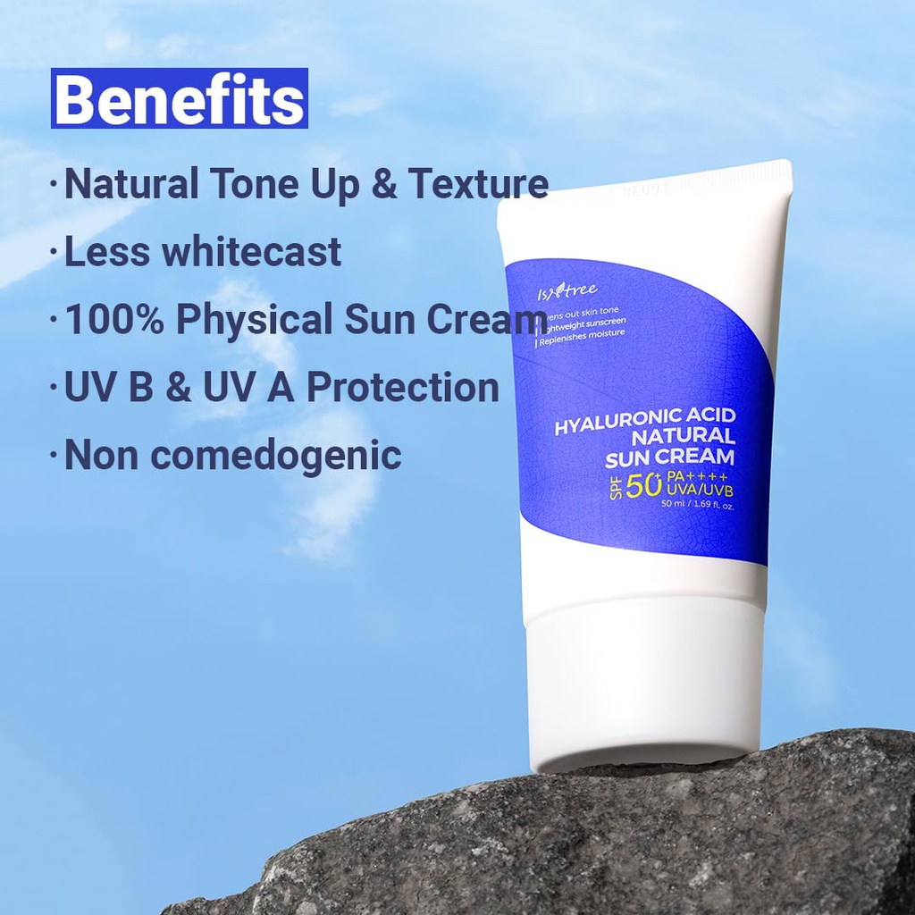 ISNTREE HYALURONIC ACCID NATURAL SUNCREAM SPF50 PA ++++ 50 MLISNTREE HYALURONIC ACCID NATURAL SUNCREAM SPF50 PA ++++ 50 ML