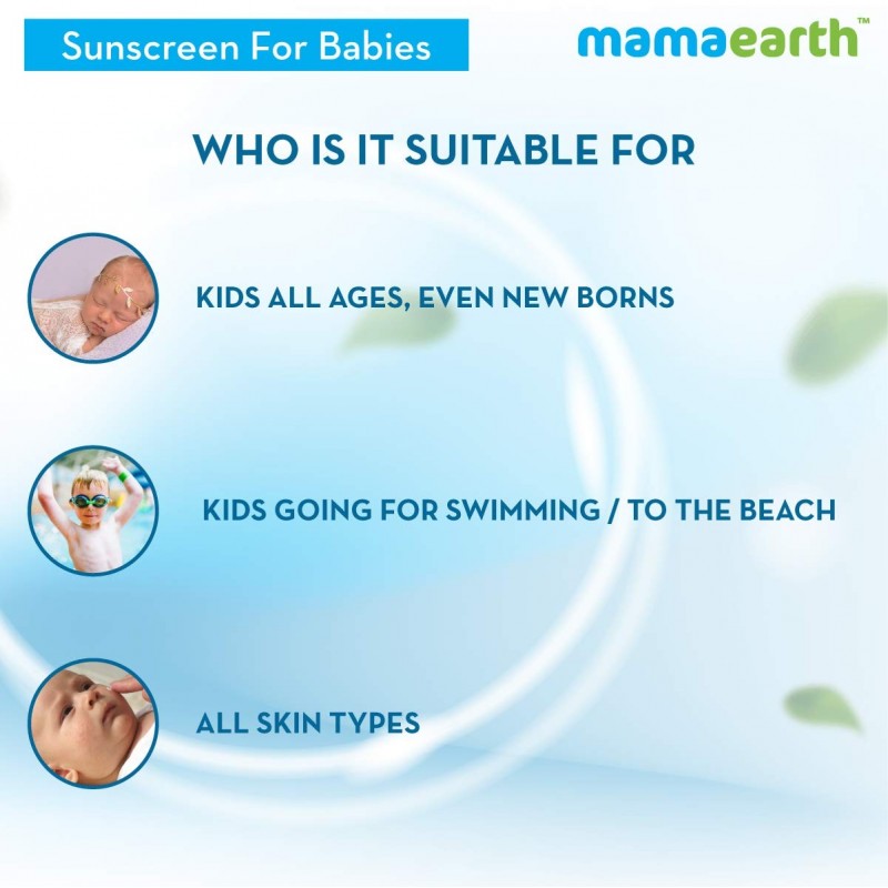 MAMAEARTH Mineral Based Sunscreen for Babies Contains Calendula & Zinc Oxide SPF 20 - 50 gm