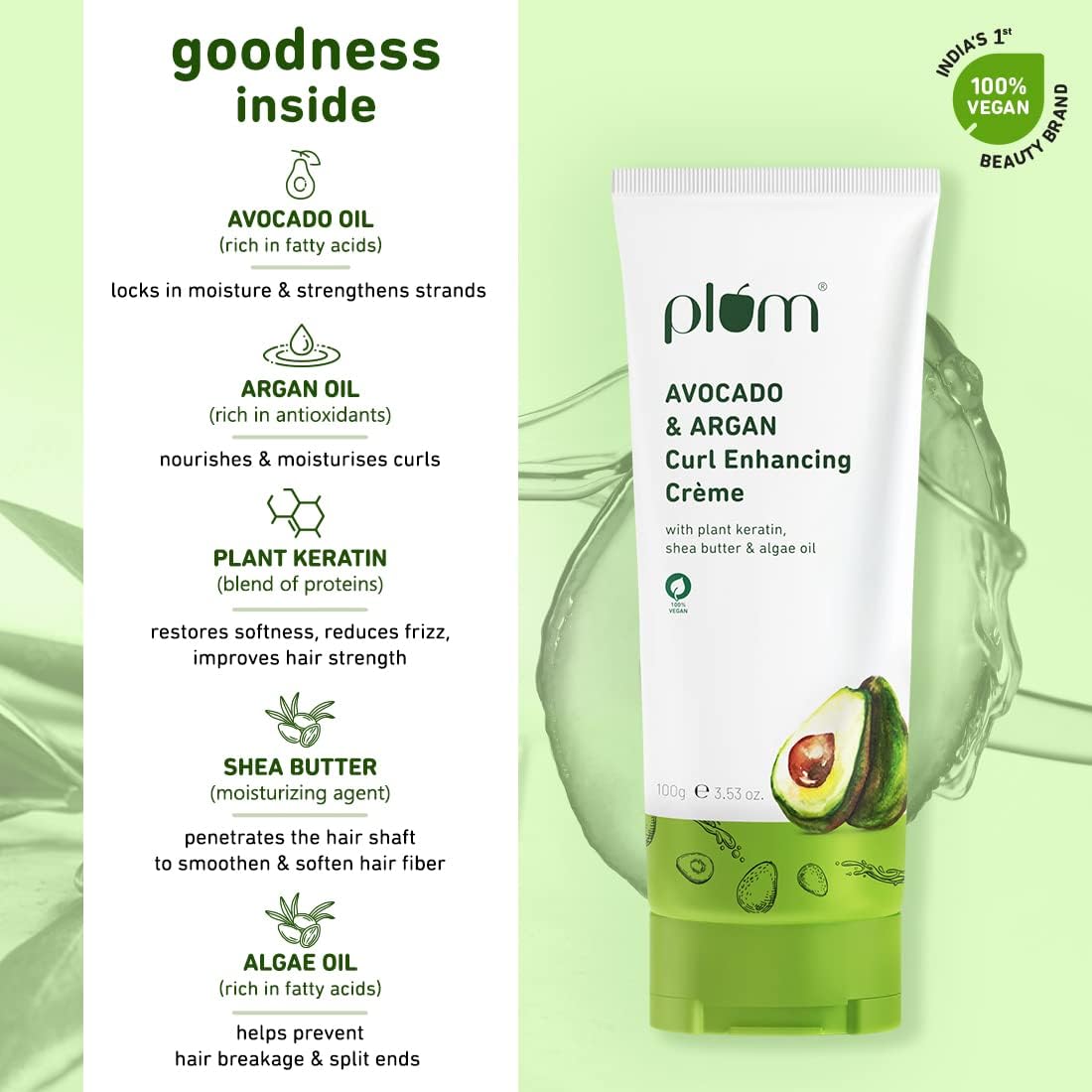 PLUM AVOCADO & ARGAN CURL ENHANCING CREME 100 GM 