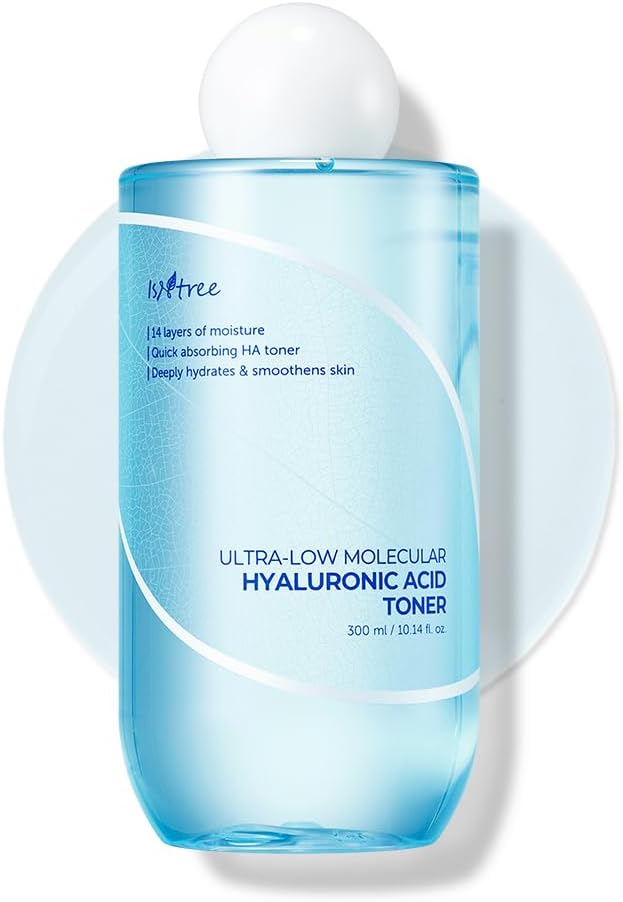 ISNTREE ULTRA-LOW MOLECULAR HYALURONIC ACID TONER 300ML - DEEPLY HYDRATING FACIAL TONER