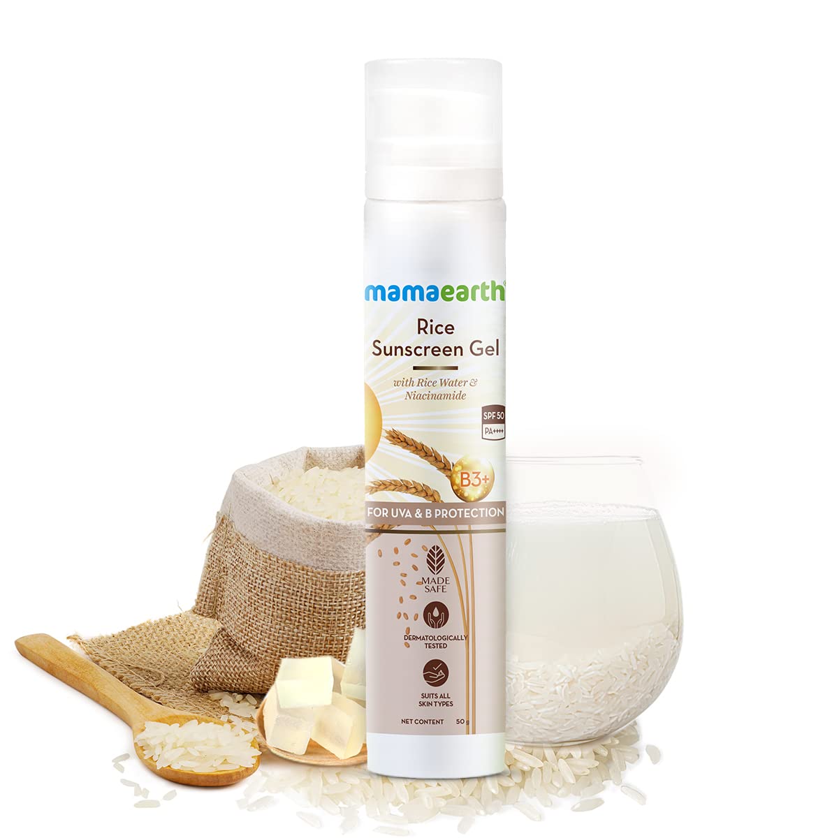 mamaearth rice sunscreen gel  spf 50