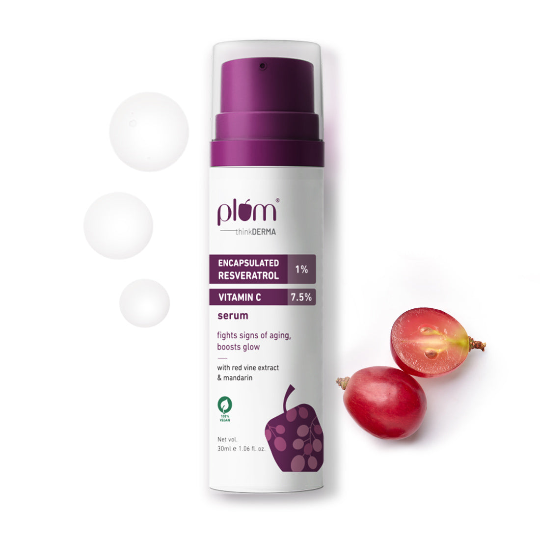 PLUM 1% ENCAPSULATED RESVERATROL & 7.5% VITAMIN C SERUM 30 ML