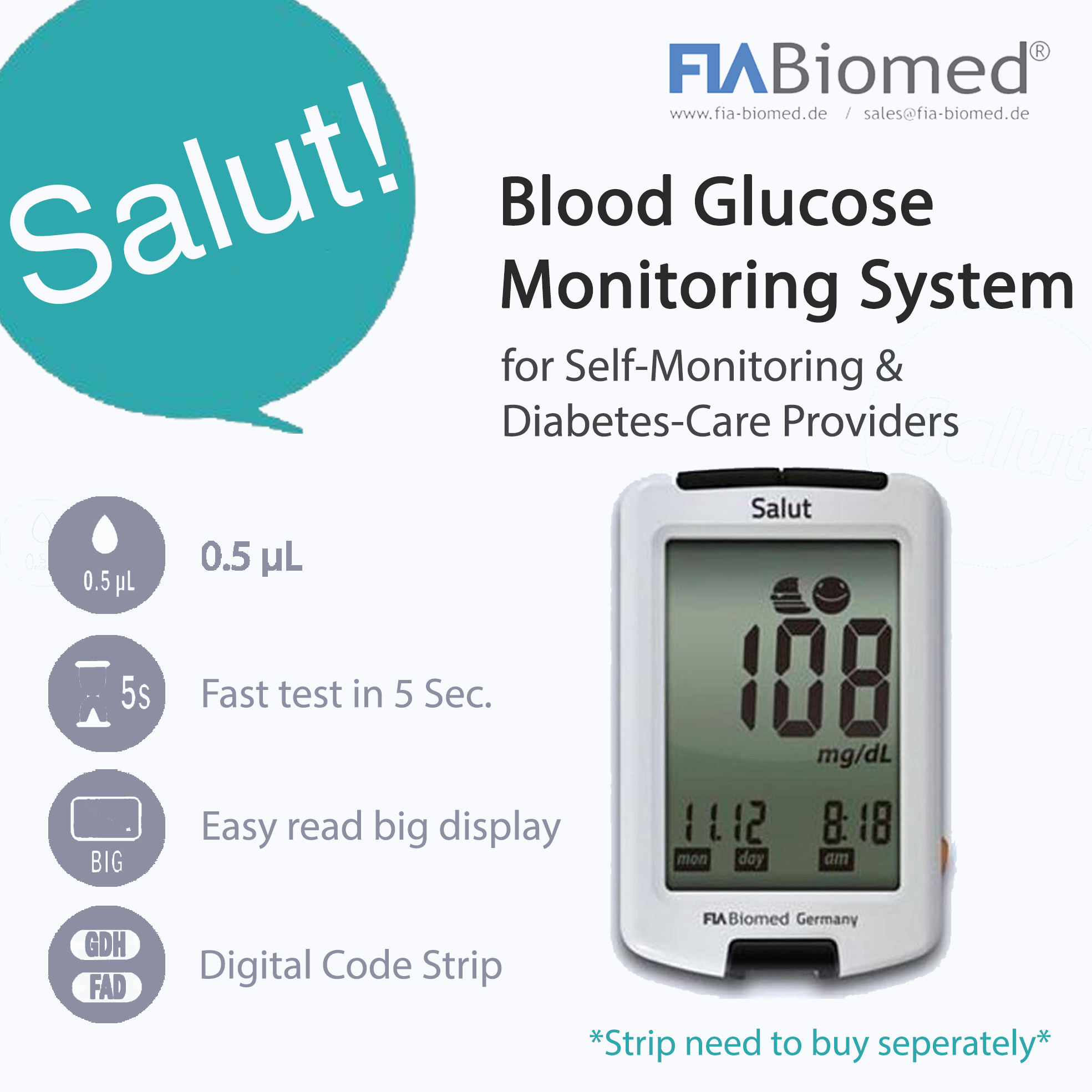 Fia Biomed Glucometer Machine