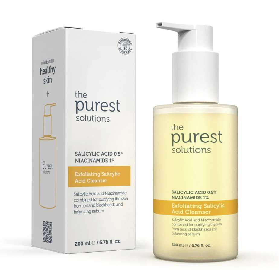 THE PUREST SOLUTIONS EXFOLIATING SALICYLIC ACID CLEANSER 0,5 % SALICYLIC ACID, 1% NIACINAMIDE 200ML