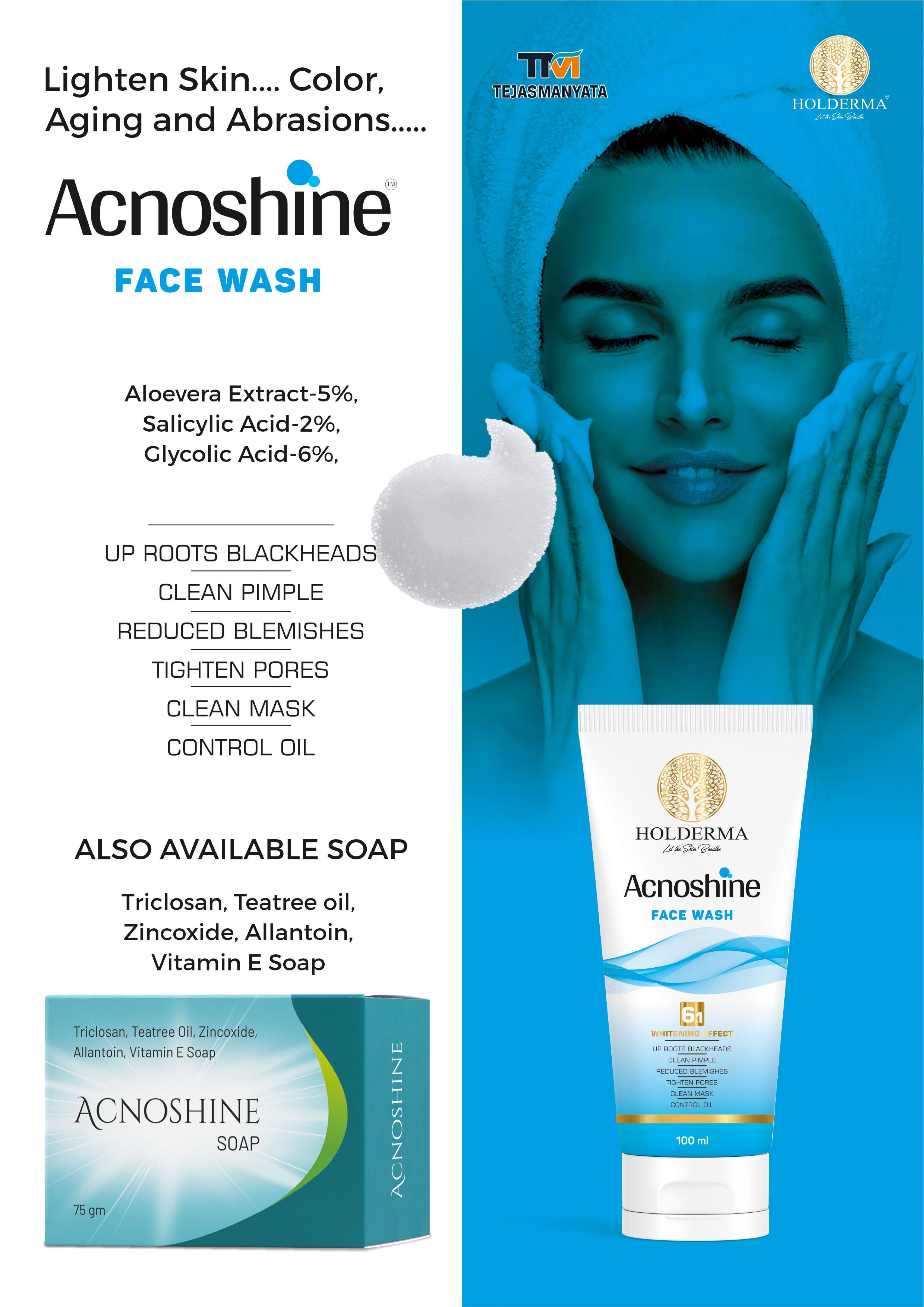 HOLDERMA ACNOSHINE FACEWASH 100ML