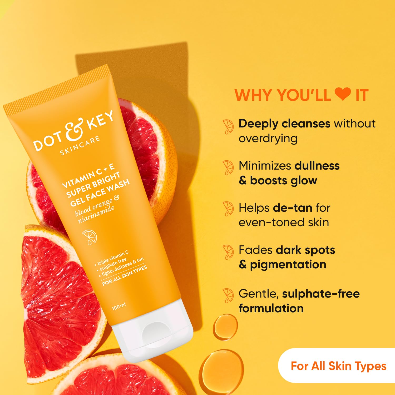 DOT & KEY VITAMIN C + E SUPER BRIGHT GEL FACE WASH - 100ml