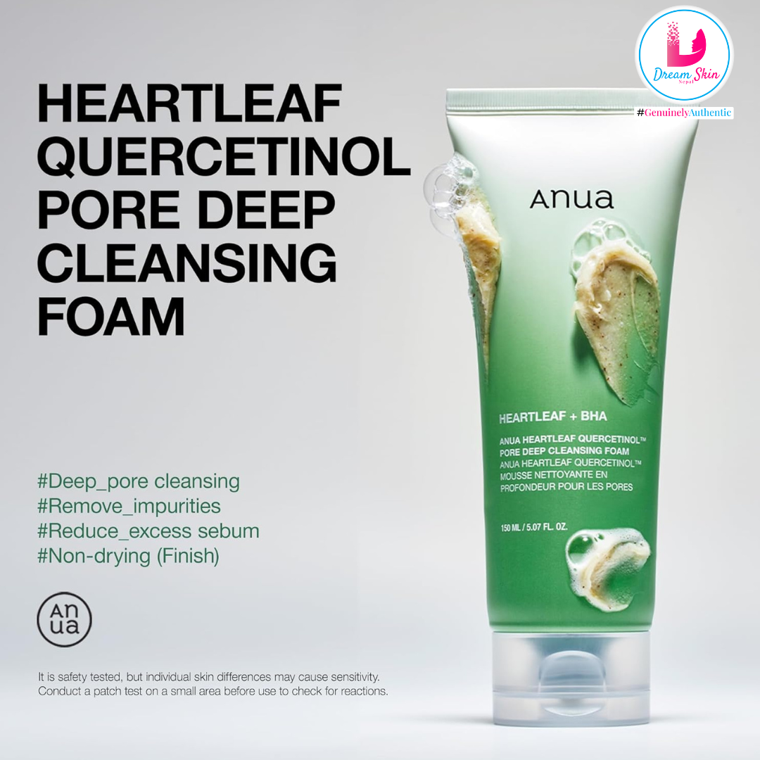 ANUA HEARTLEAF QUERCETINOL PORE DEEP CLEANSING FOAM 150 ML