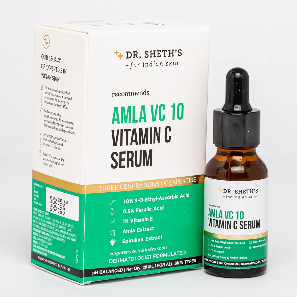 DR. SHETH AMLA VC 10 VITAMIN C FACE SERUM 20ML