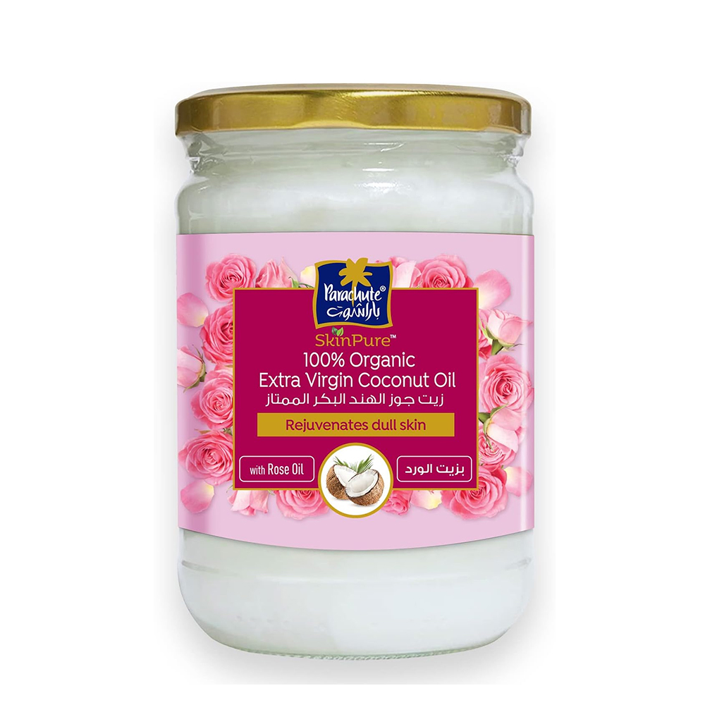 Parachute 100% Organic Extra Virgin Coconut Oil with Rose Oil 200 ml