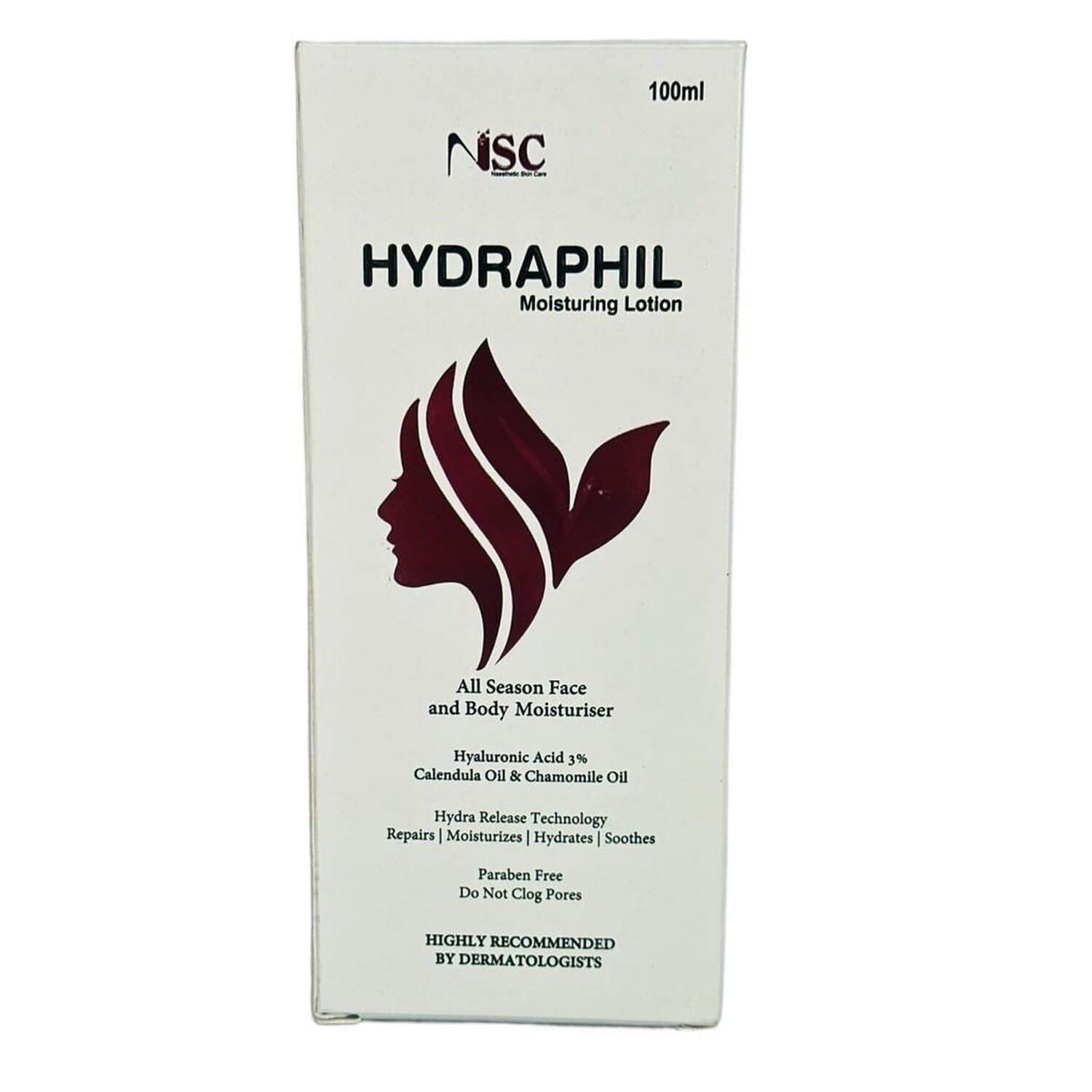 HYDRAPHIL MOISTURING LOTION FACE AND BODY MOISTURISER 100ML