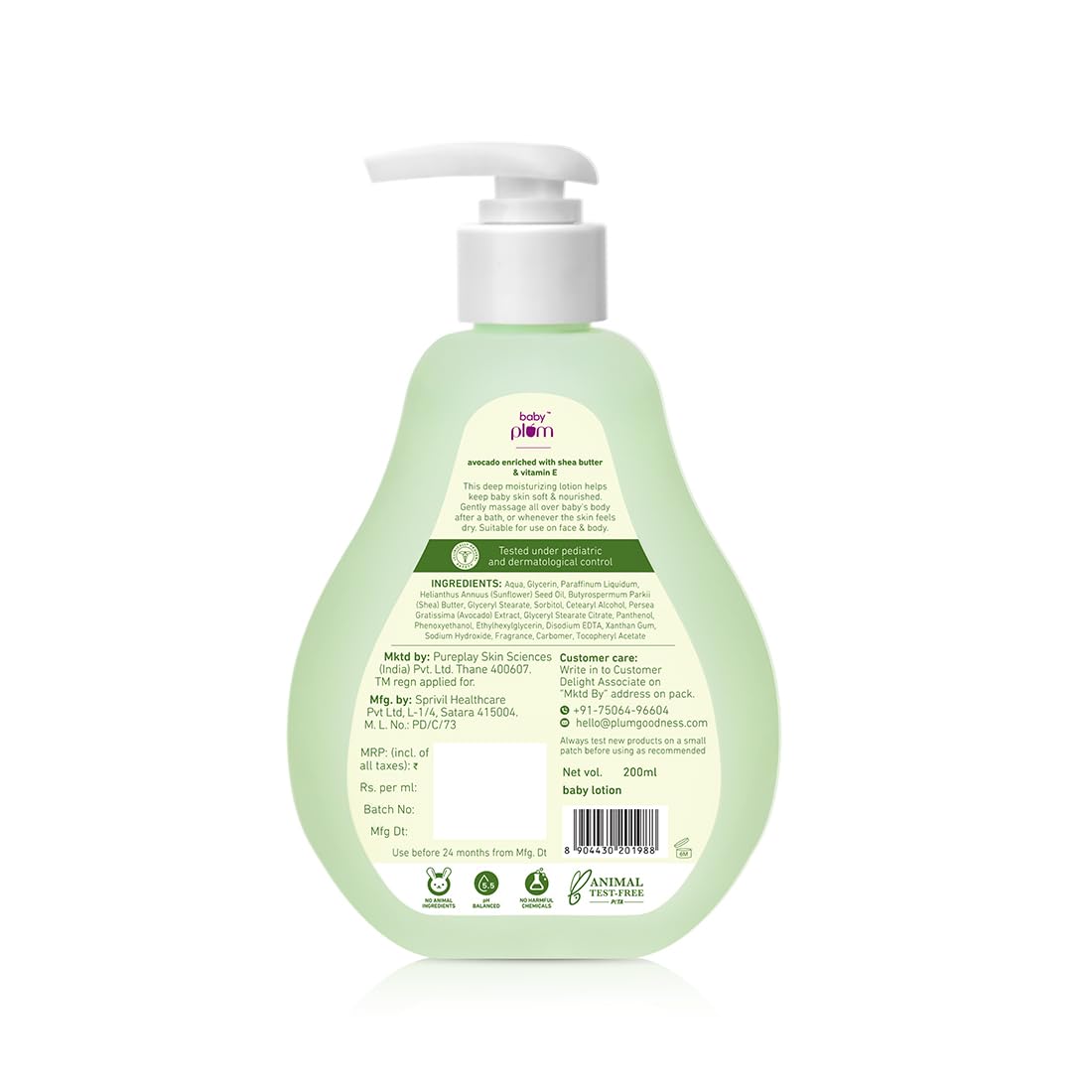 BABY PLUM - AVOCADO BABY LOTION 200 ML 