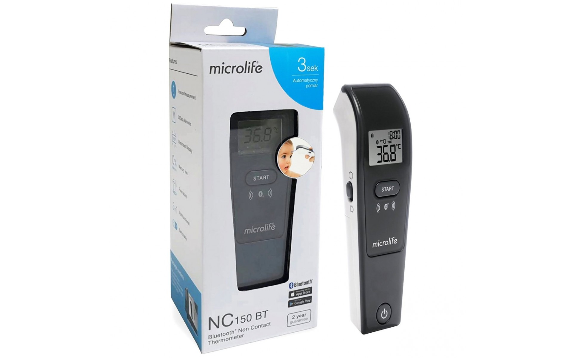 Microlife infrared Thermometer NC-150 with BT