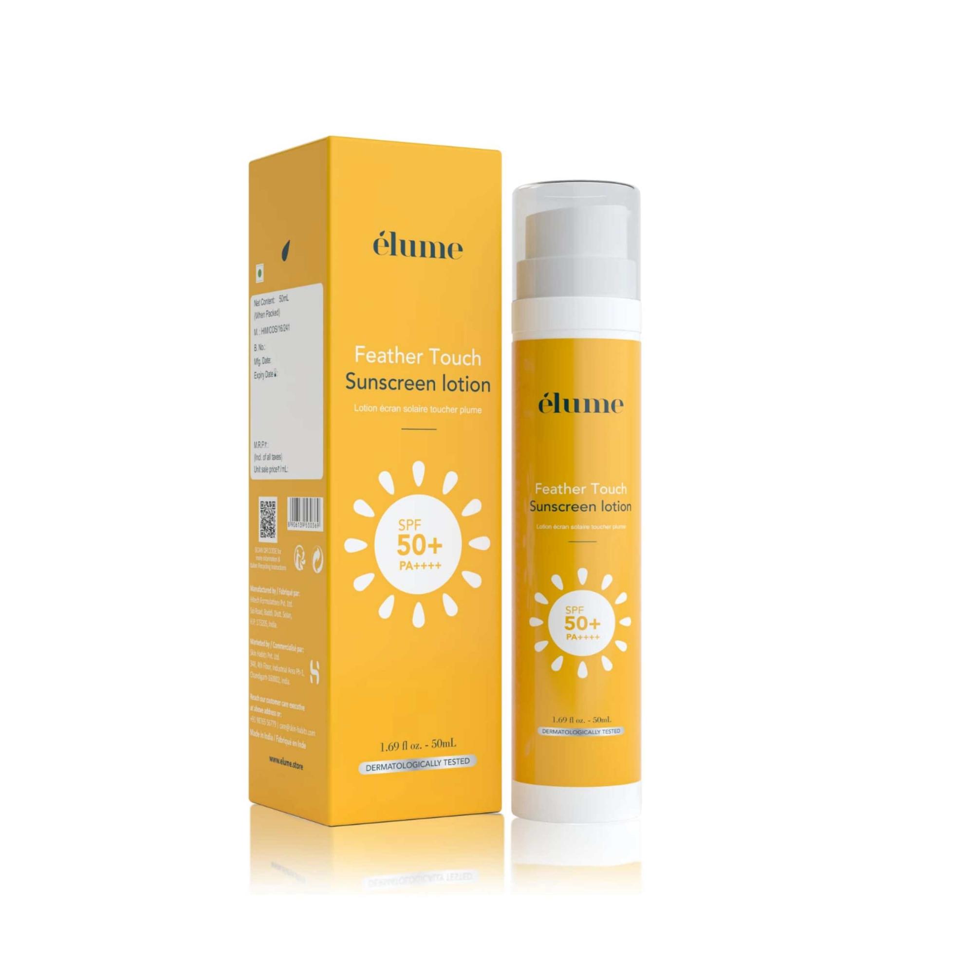 ELUME FEATHER TOUCH SUNSCREEN LOTION SPF 50+ PA ++++ 50 ML