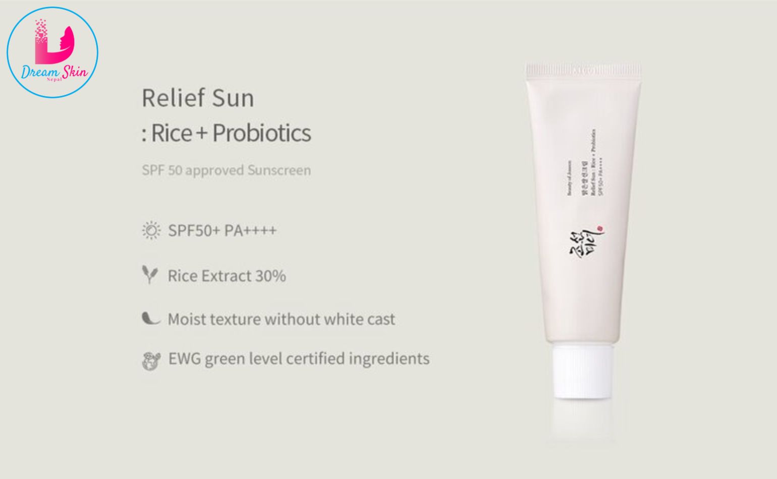 BEAUTY OF JOSEON - RELIEF SUN: RICE + PROBIOTICS SPF 50 PA++++ 50ML